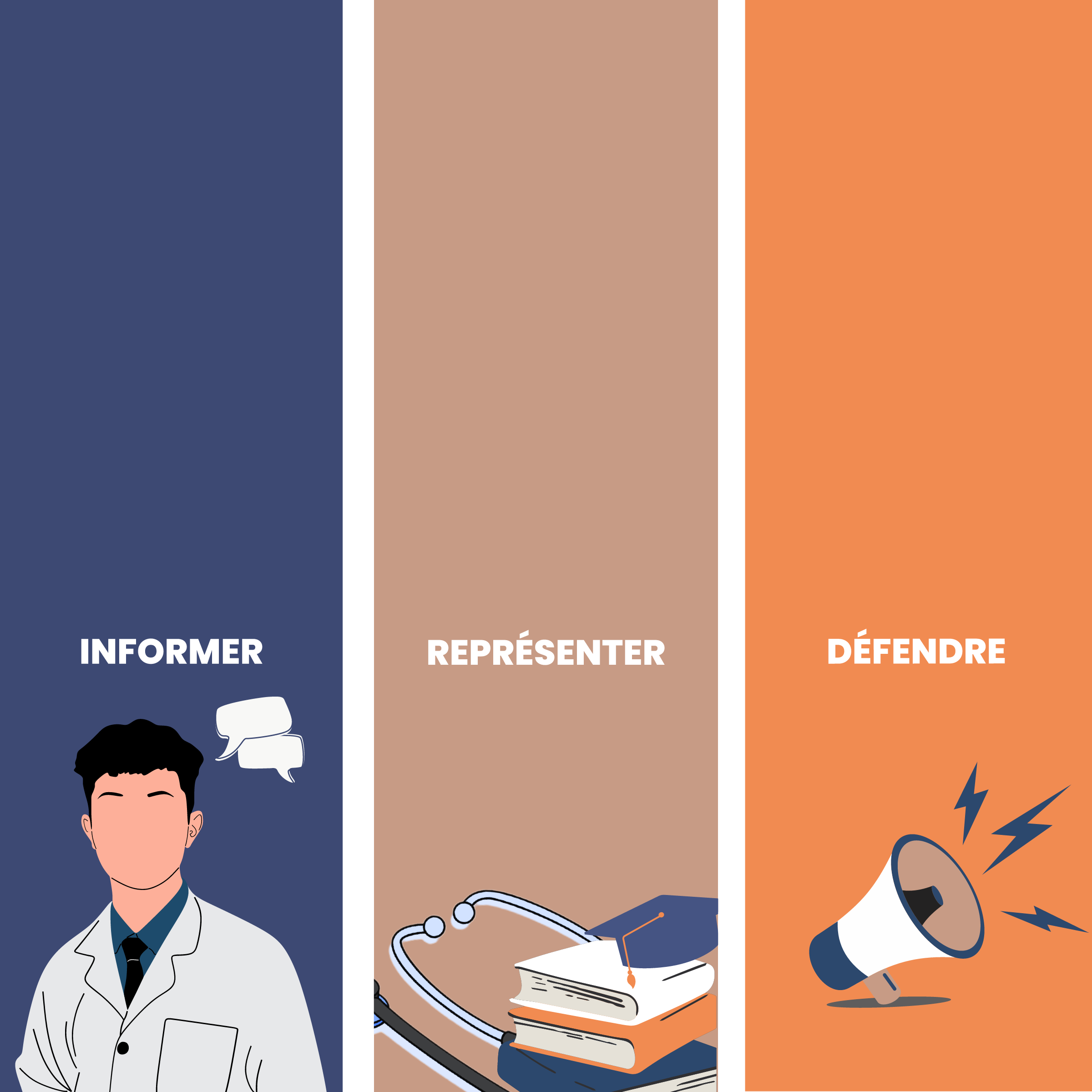 Informer, Représenter, Défendre
